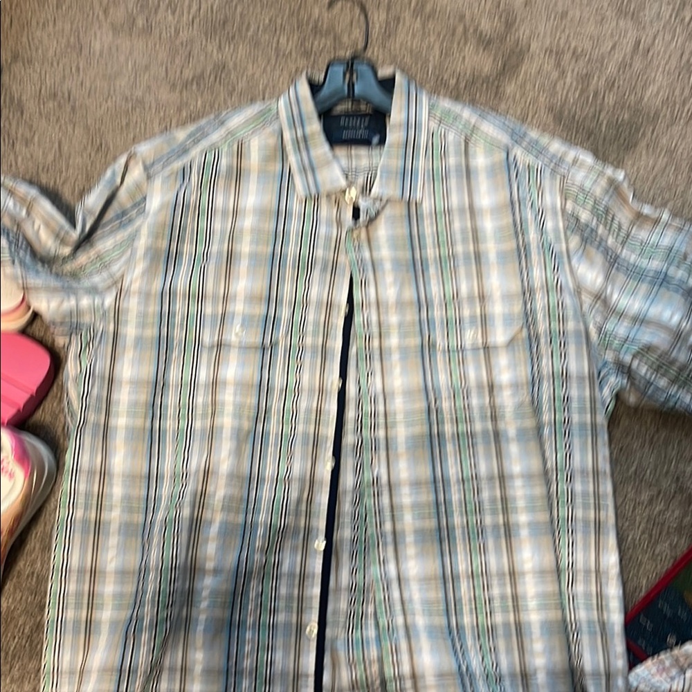 Bexleys Green and Blue Plaid Casual Shirt